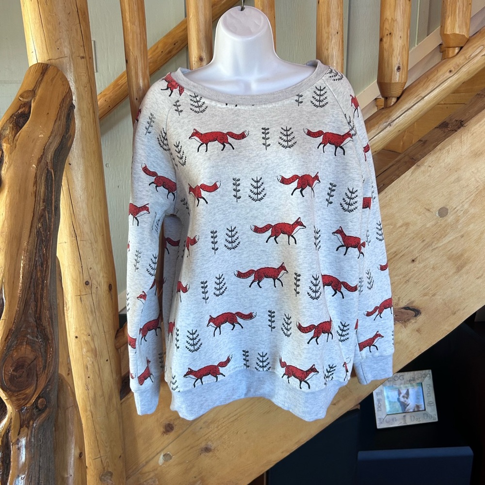L.A.Soul Gray Fox Print Sweatshirt